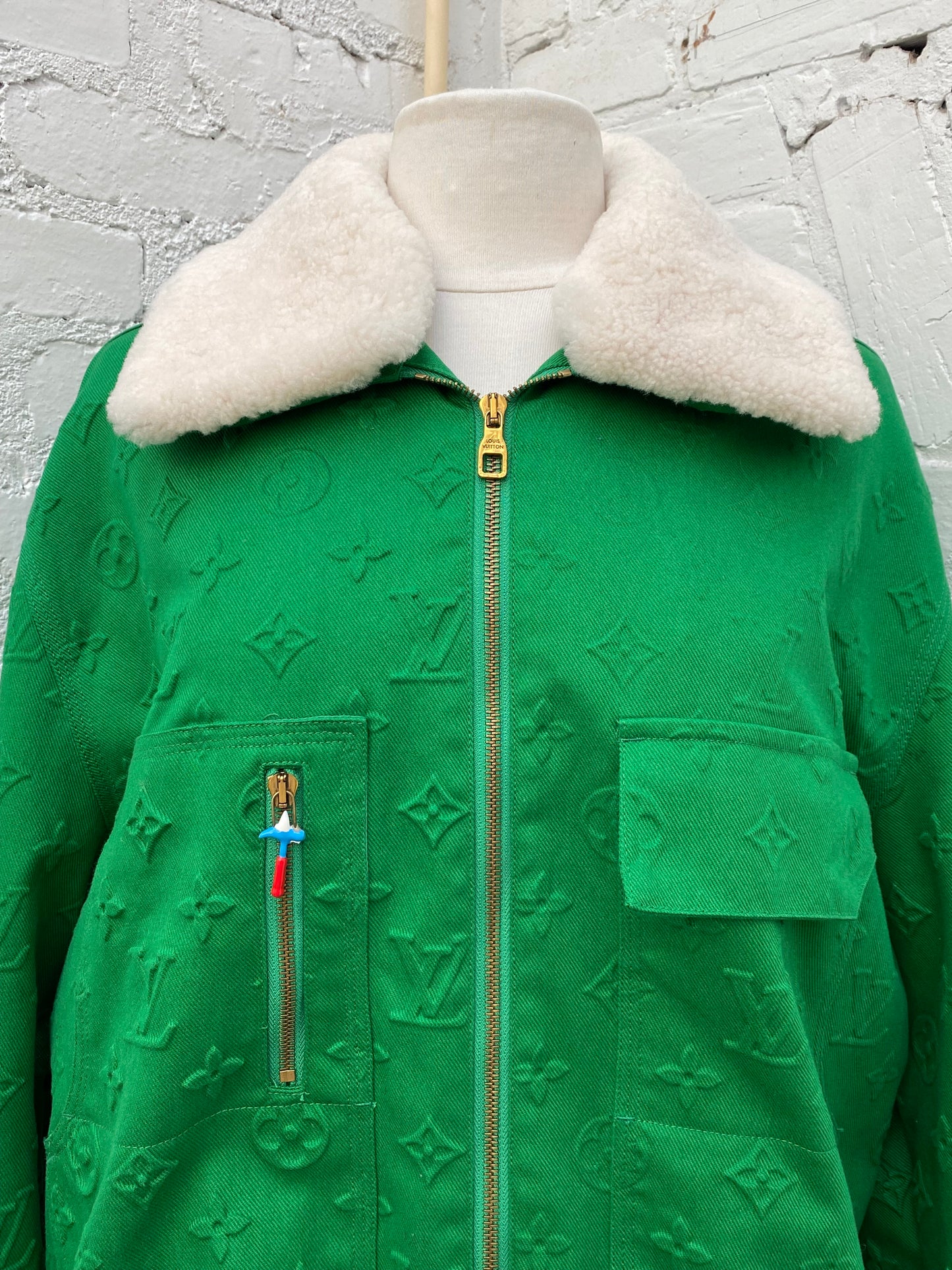 Louis Vuitton Green Monogram Workwear Denim Jacket, L