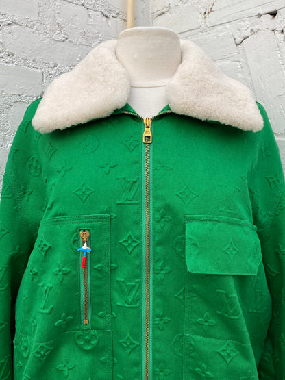 Louis Vuitton Green Monogram Workwear Denim Jacket, L