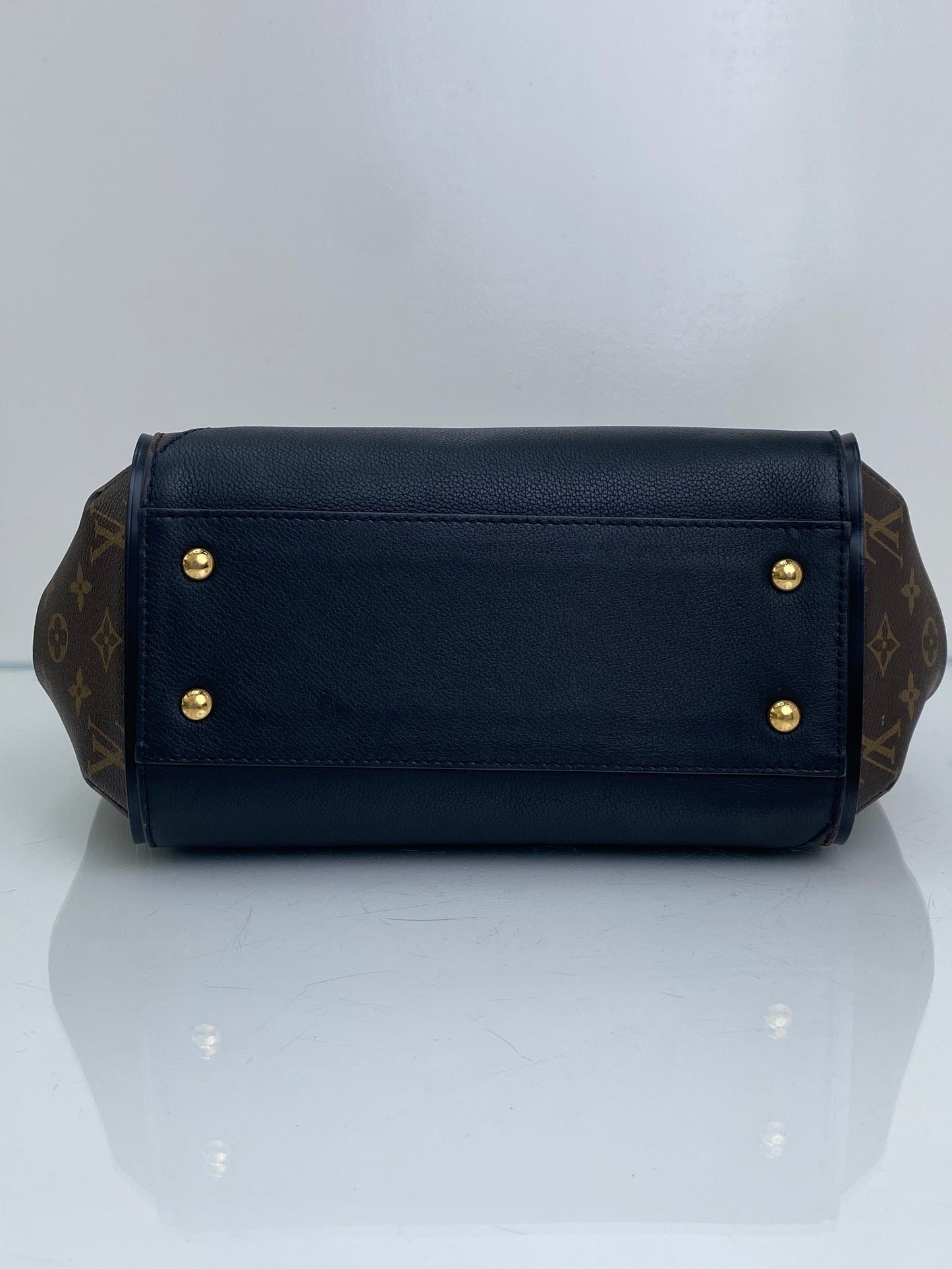 Louis Vuitton Black Leather & Monogram Kimono MM Canvas Bag GHW