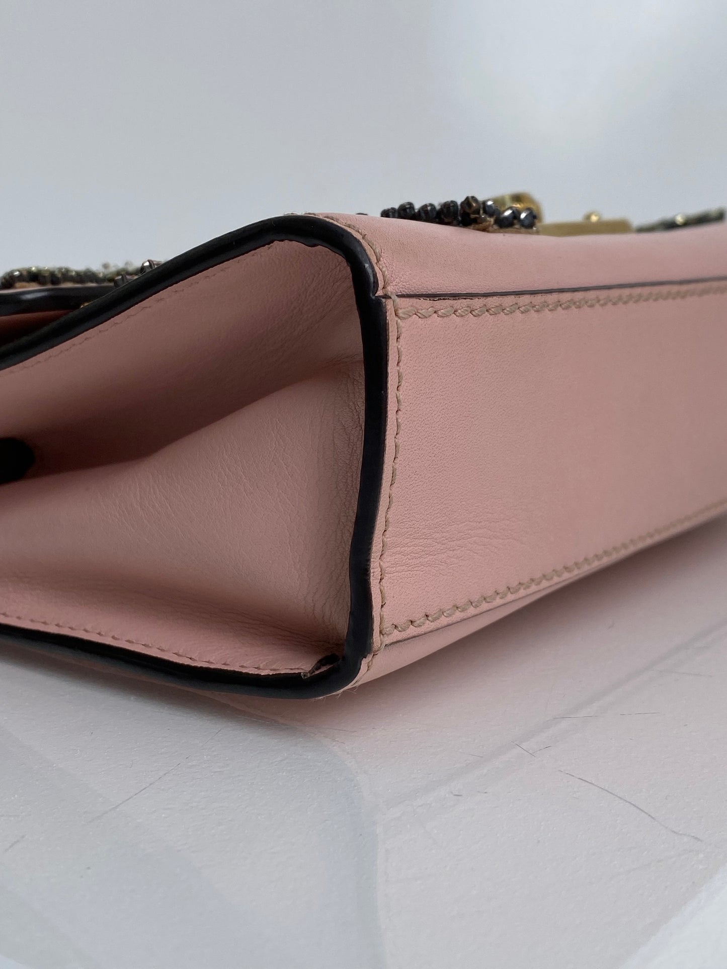 Gucci Pink Crystal Star Padlock Small Crossboday Bag GHW