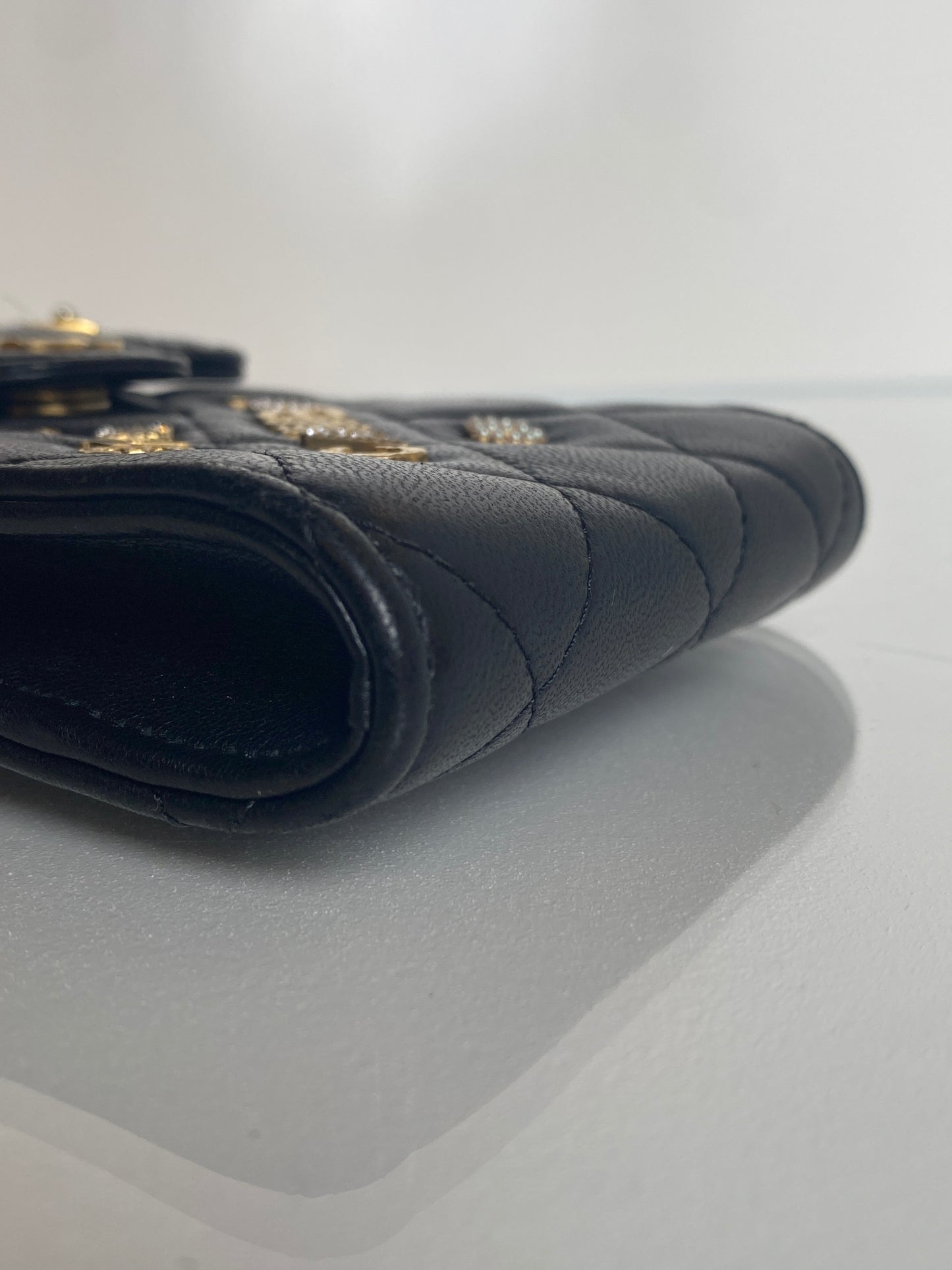 Chanel Black Quilted Lambskin Rue Cambon Phone Holder Crossbody Bag GHW