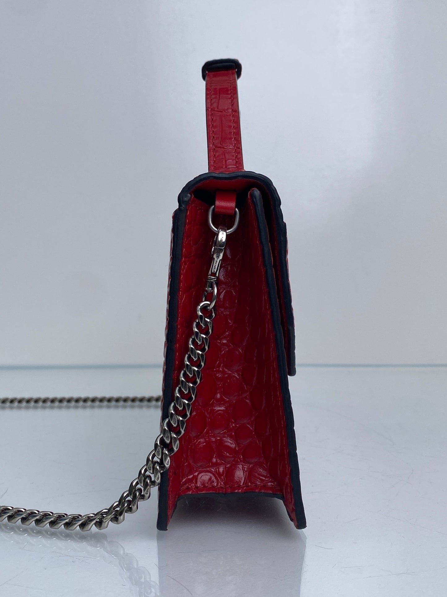 Christian Louboutin Red Elisa Baguette SHW