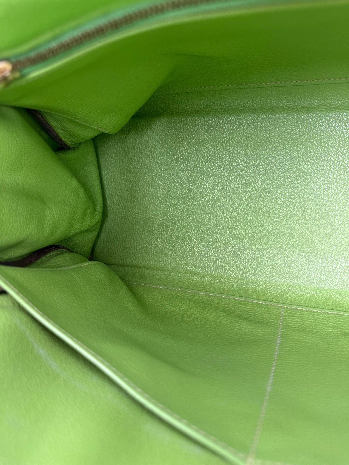 Hermes Kelly 32 Vert Cru, Jaune, and Blue Thalassa Clemence GHW #G