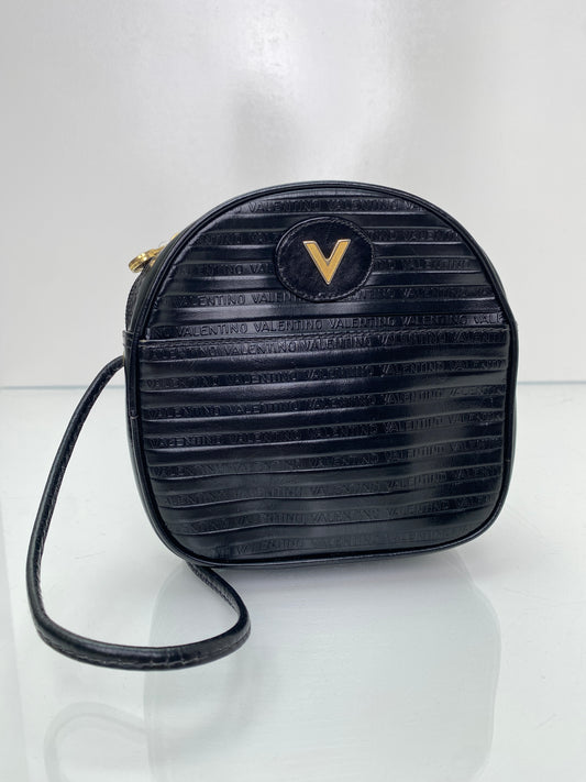 Mario Valentino Vintage Black Crossbody Bag GHW