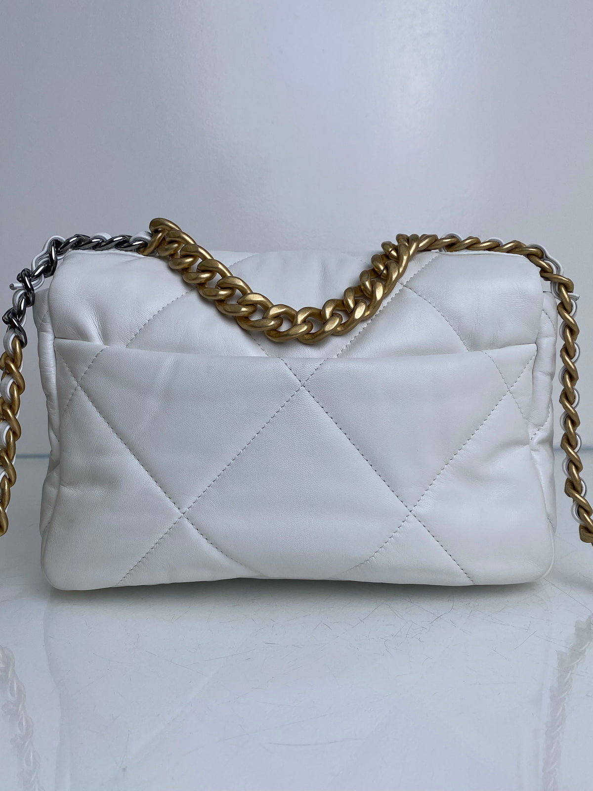 Chanel White Calfskin Small 19 Bag TTHW #30