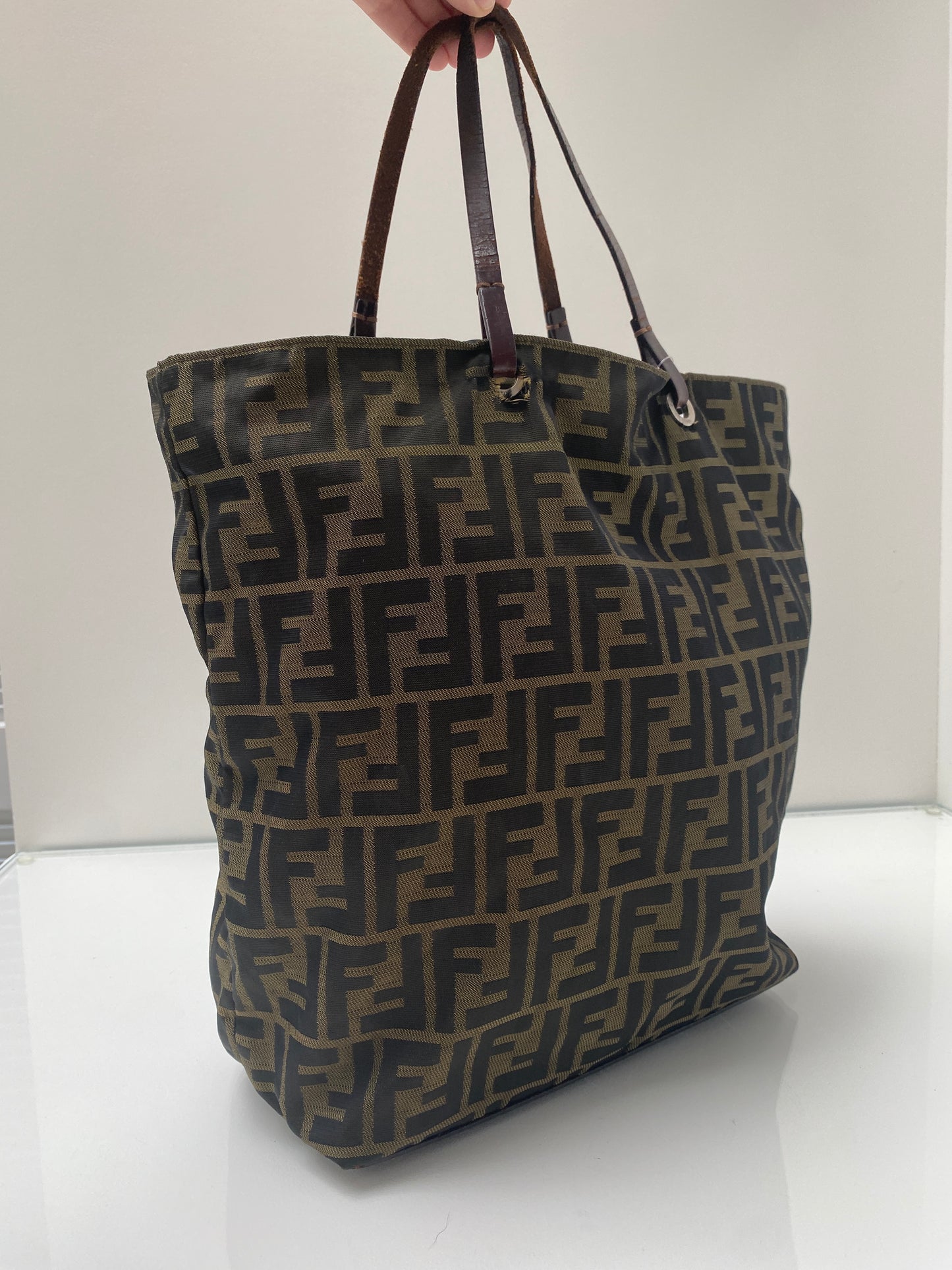 Fendi Brown Zucca Canvas Tote (As Is)