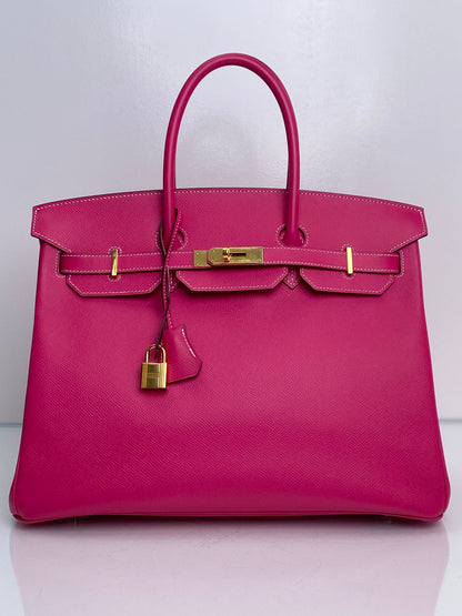 Hermes Birkin 35 Rose Tyrien Epsom GHW #Q