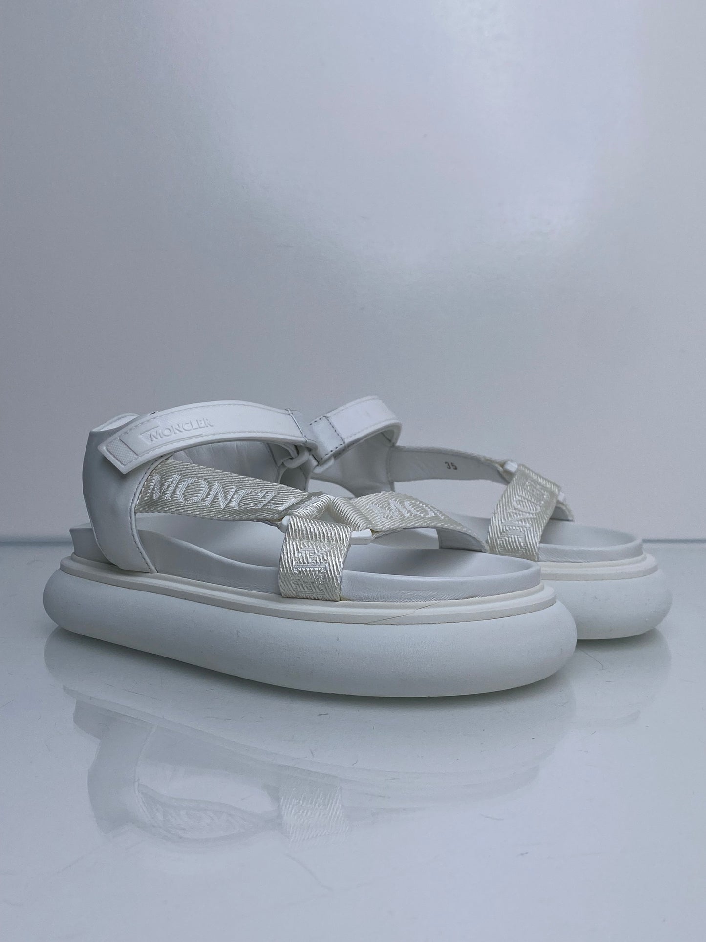 Moncler Catura White Dad Sandals, 35