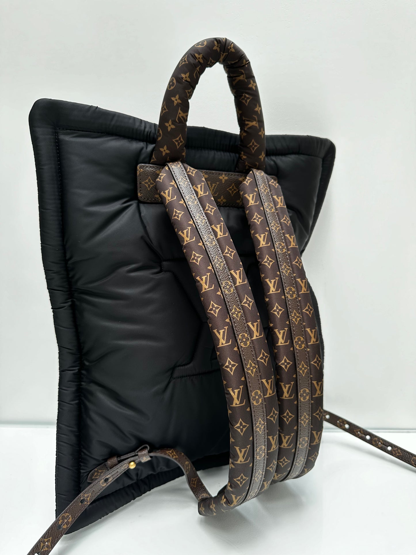 Louis Vuitton Nylon Pillow Noir & Monogram Backpack