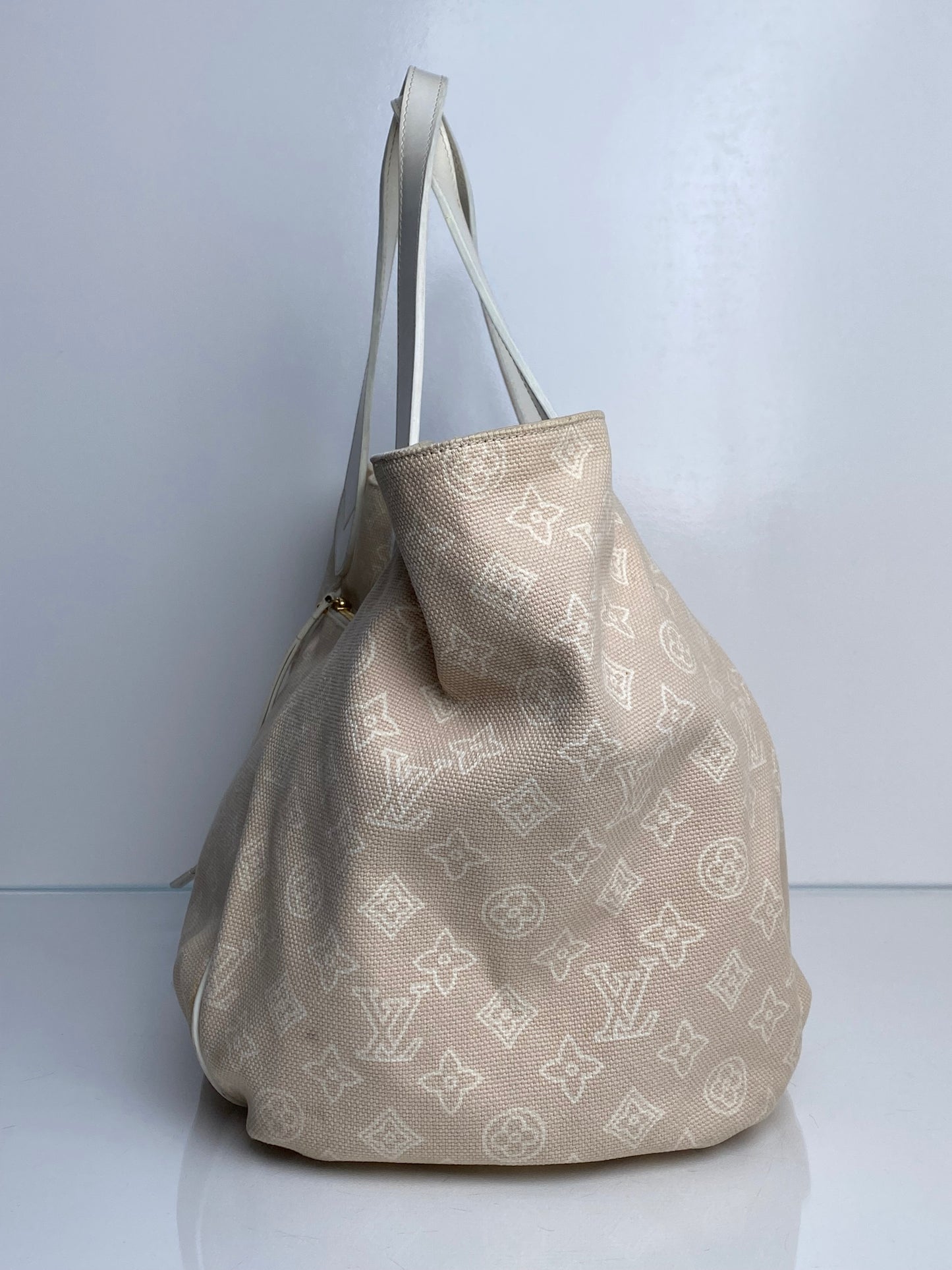 Louis Vuitton Tan & Cream Cabas Ipanema Monogram GM Tote Bag