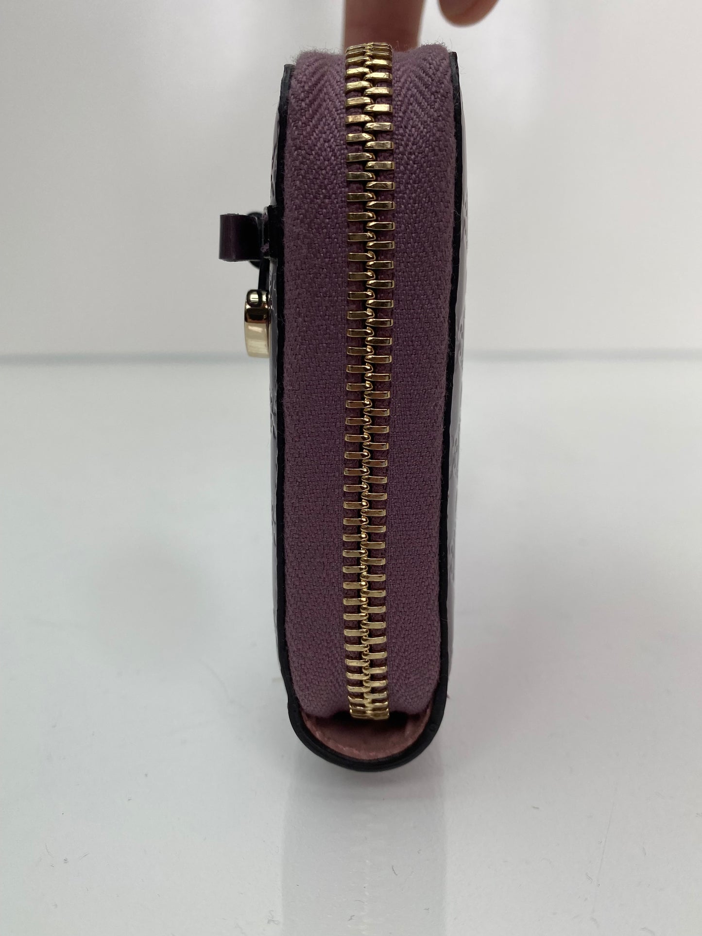 Gucci Purple Metallic Zip Wallet GHW