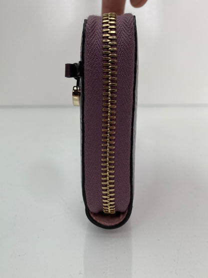 Gucci Purple Metallic Zip Wallet GHW