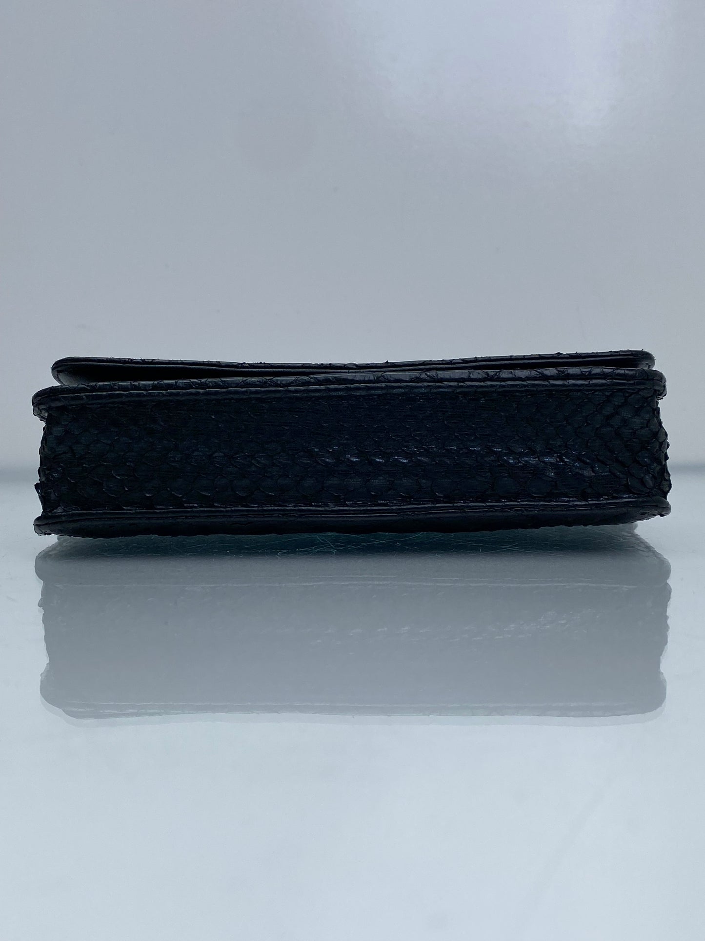 Chanel Reissue Black & Blue Python Wallet On Chain RHW
