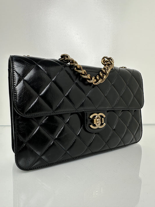 Chanel Black Perfect Edge Calfskin Large Shoulder Bag GHW