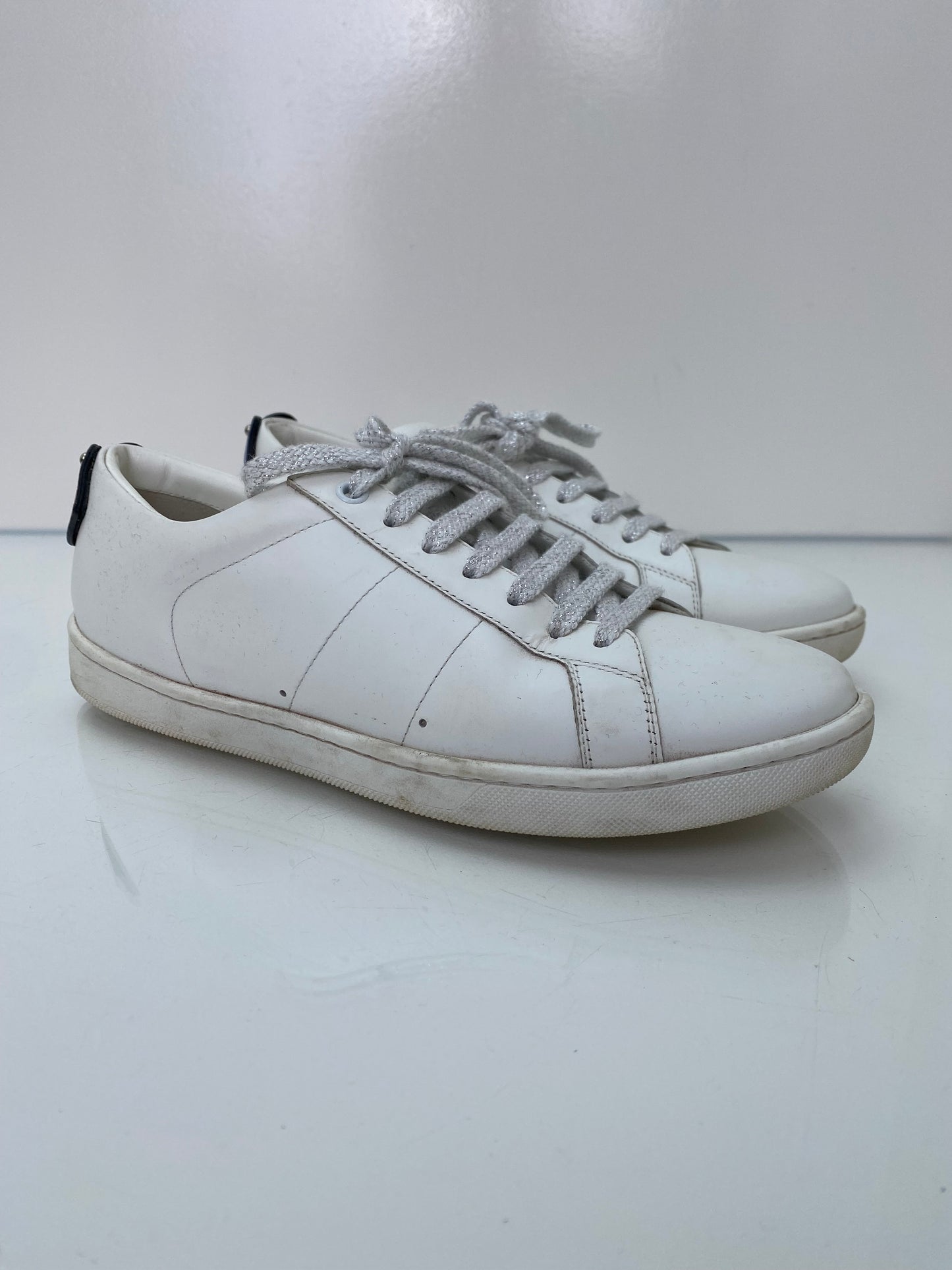 Saint Laurent White, Red, & Blue Sneakers, 38.5