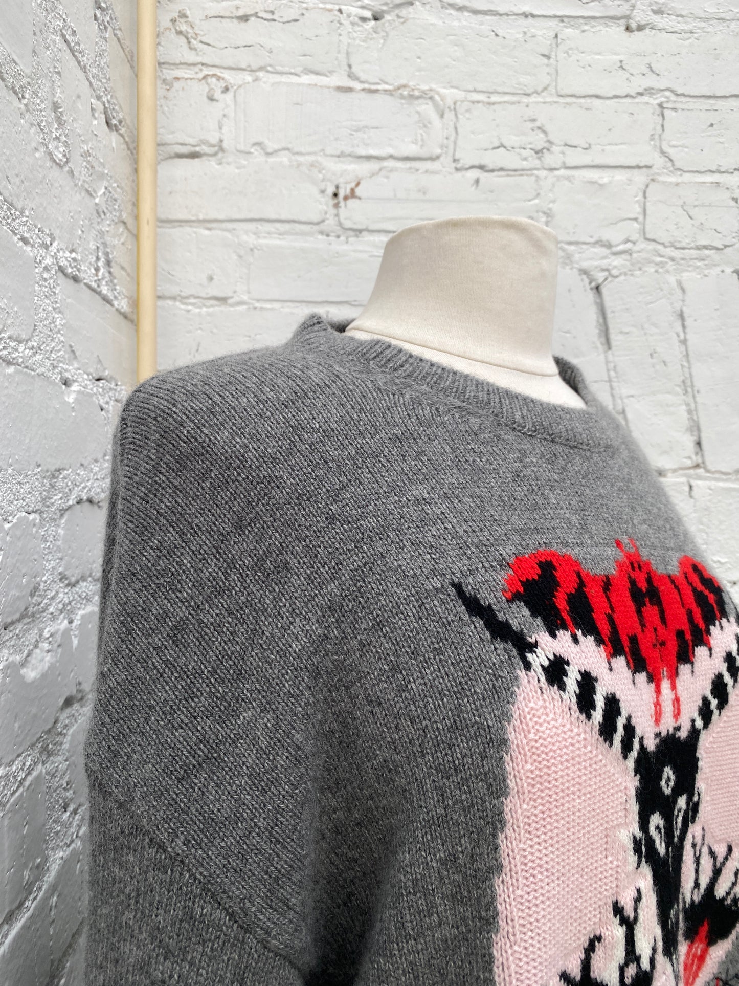 Dior Grey “Le Diable" Cashmere Sweater, 42