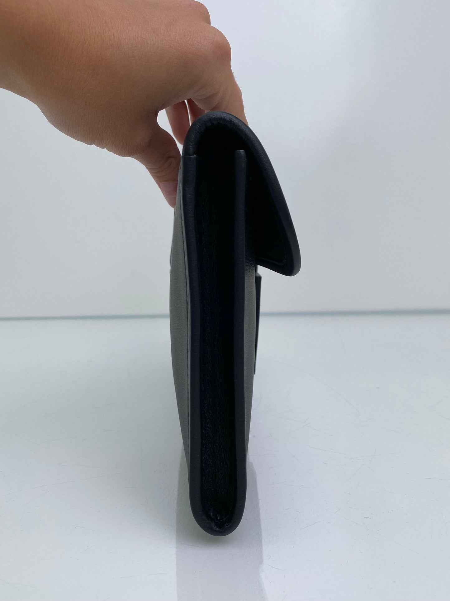 Hermes Black Jige 29 Swift Leather Clutch