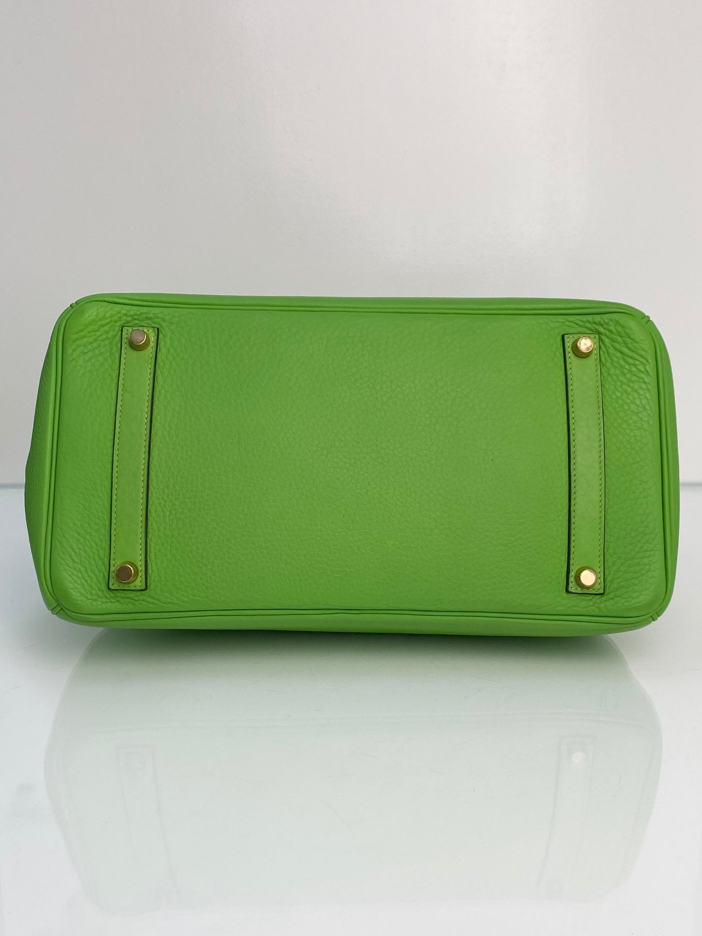 Hermes Birkin 35 Vert Cru Clemence GHW #G