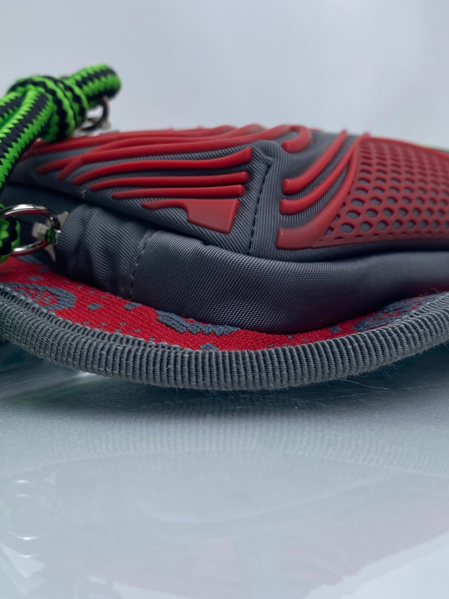 Gucci Grey, Red, & Neon Green Jersey GG Rubber Bum Bag SHW