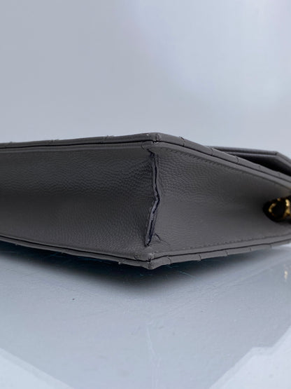 Saint Laurent Urban Grey Cassandre Chain Wallet Bag GHW