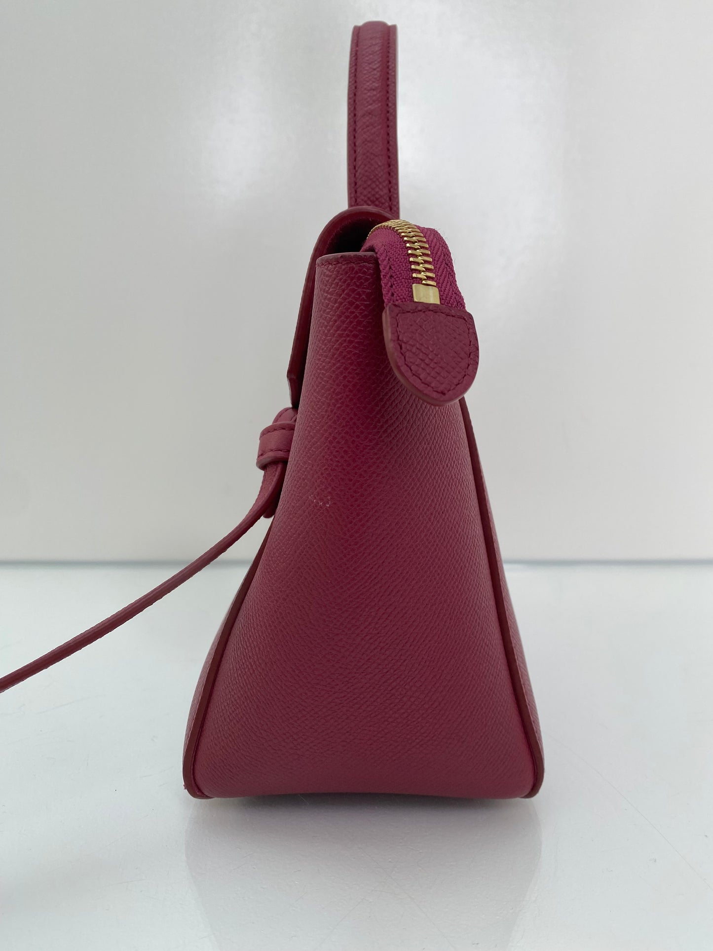 Celine Red Grained Calfskin Nano Crossbody Bag