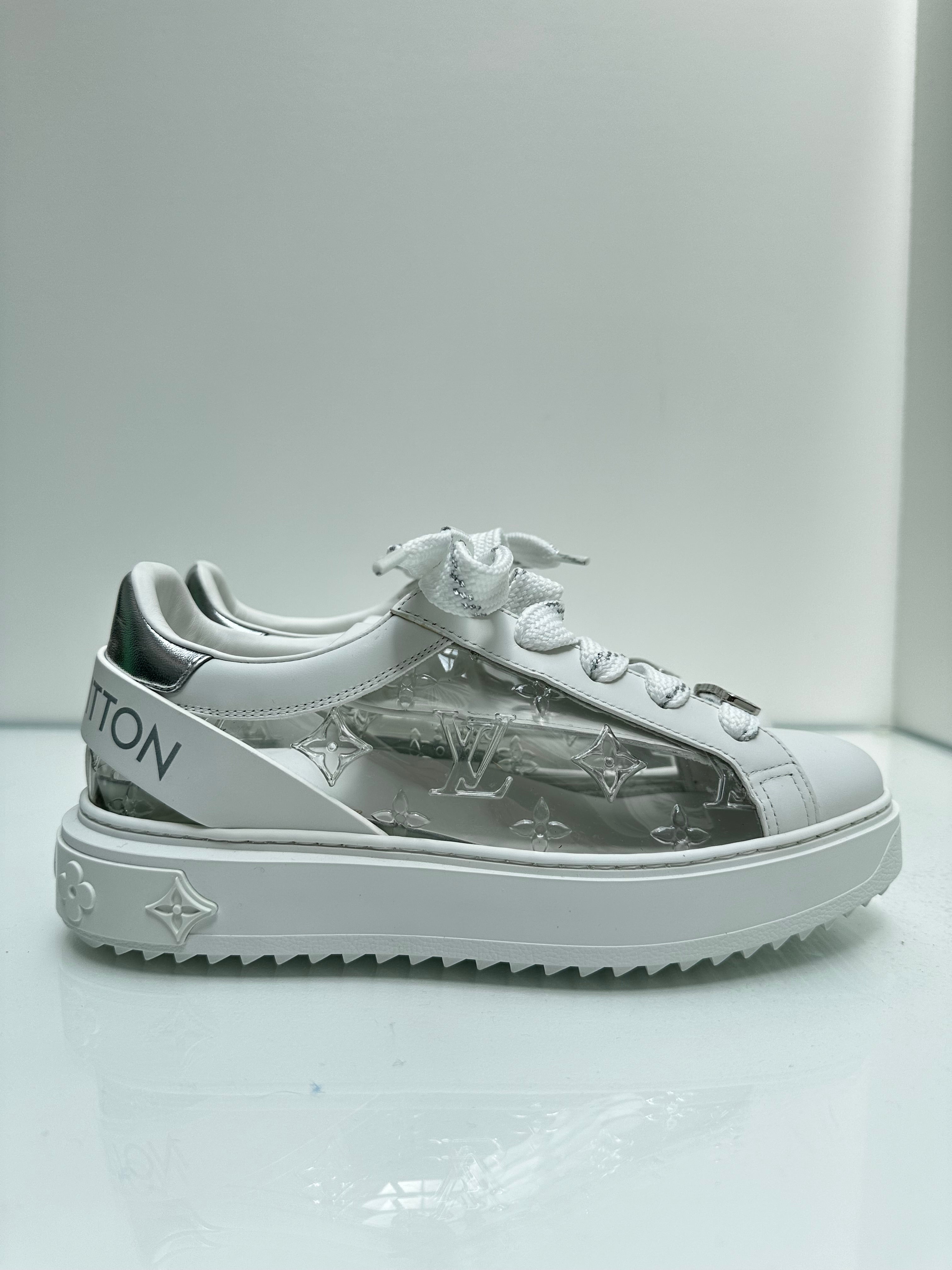 Louis Vuitton White Clear Sneakers 37.5 Edwards Worm Farm