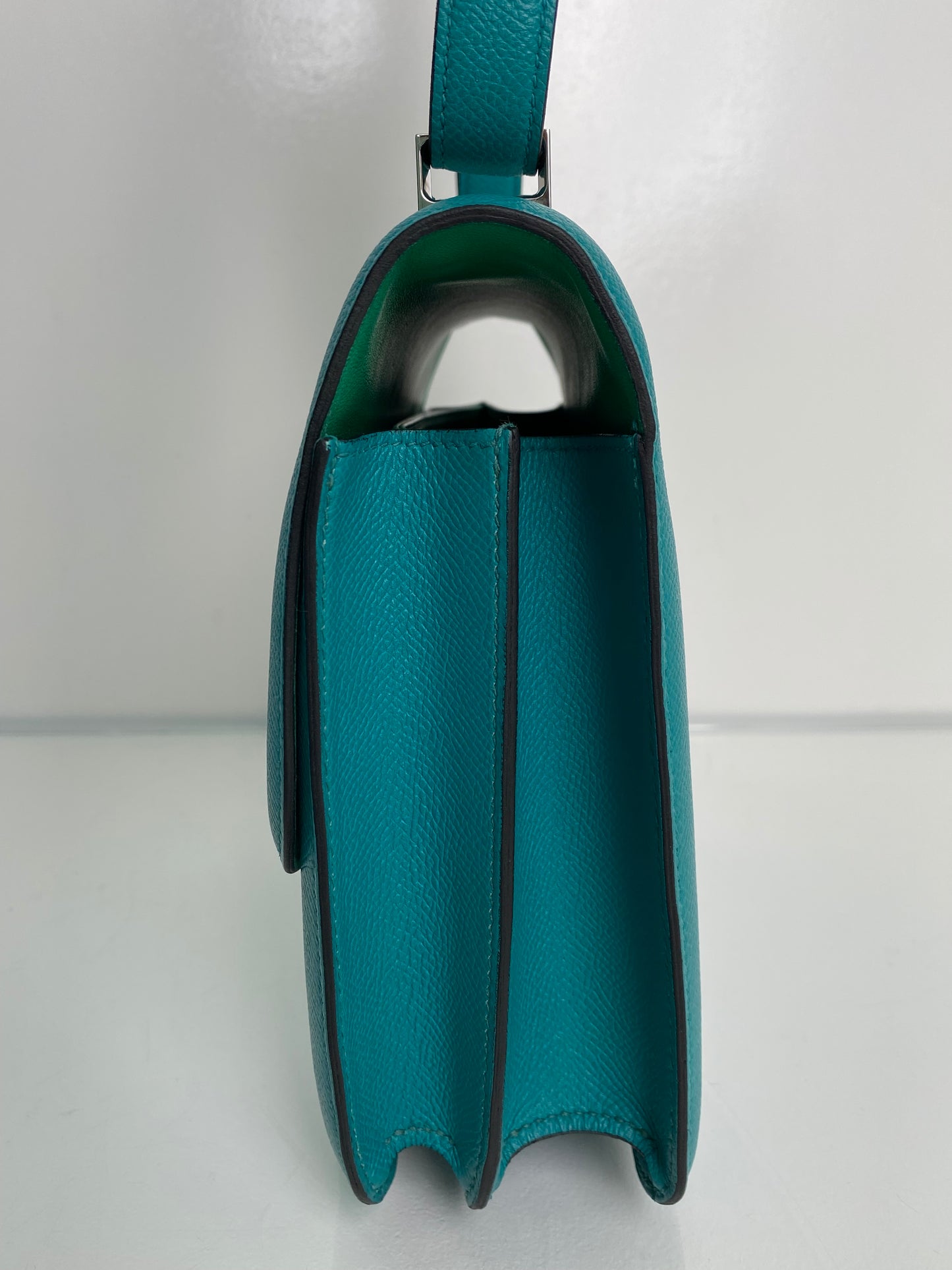 Hermes Constance 24 Bleu Paon Menthe Epsom PHW #A