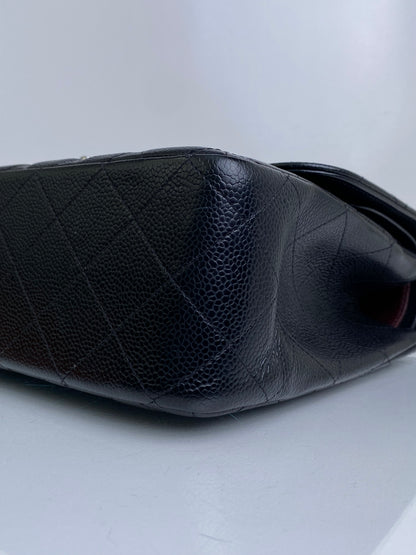 Chanel Black Caviar Classic Jumbo Double Flap Bag SHW #19