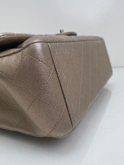 Chanel Single Flap Maxi Lambskin Pewter SHW