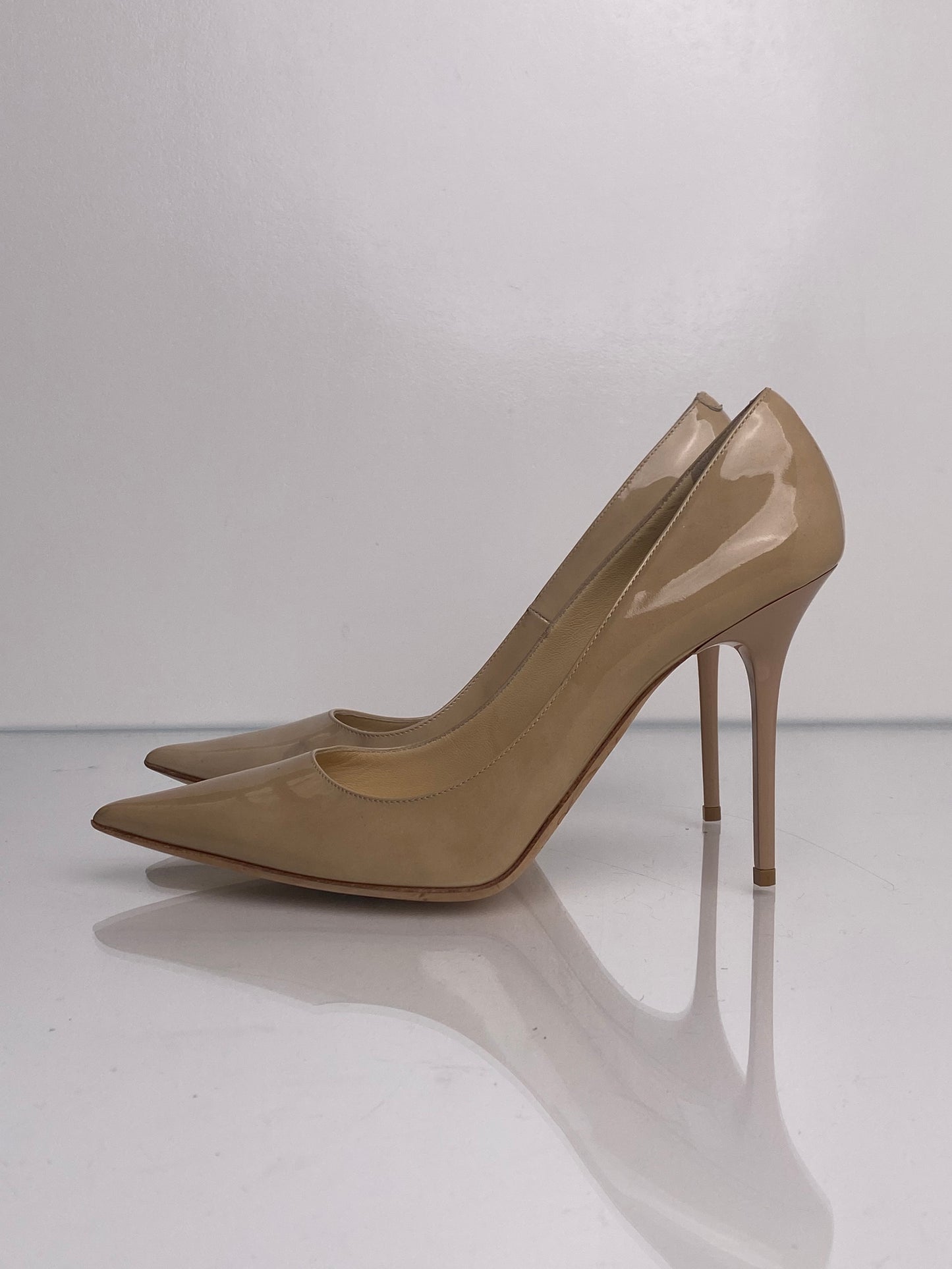 Jimmy Choo Nude Patent Heels, 42