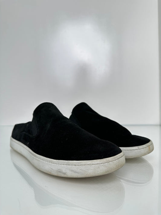 Vince Black Suede Slip On Shoes, 9