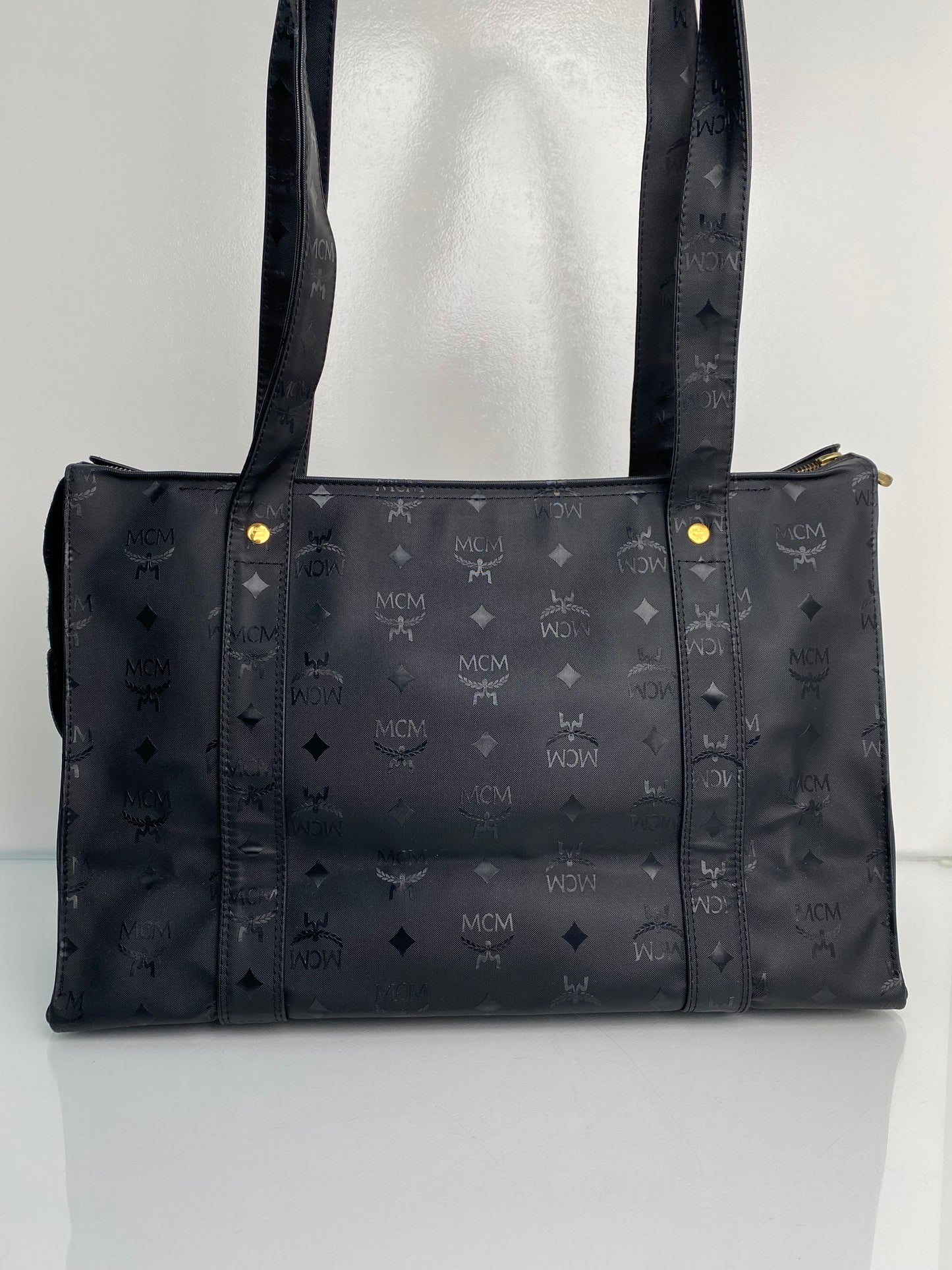 MCM Black Vinly Tote