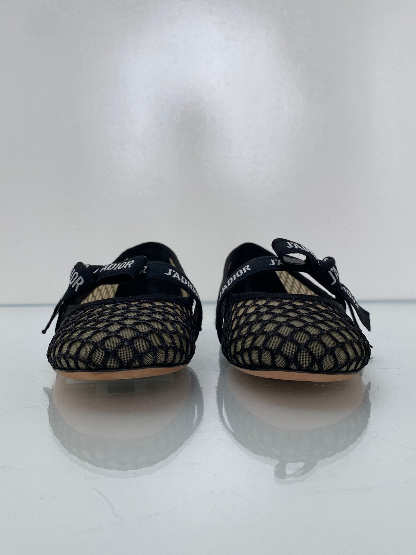 Dior Black Mesh Ballet Flats, 37.5