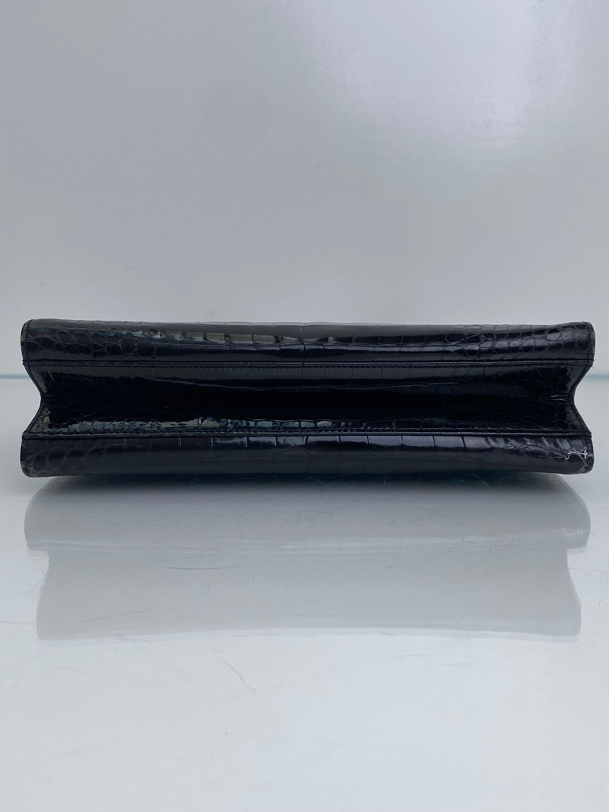 Gucci Vintage Black Crocodile Shoulder Bag SHW