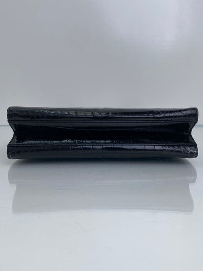 Gucci Vintage Black Crocodile Shoulder Bag SHW