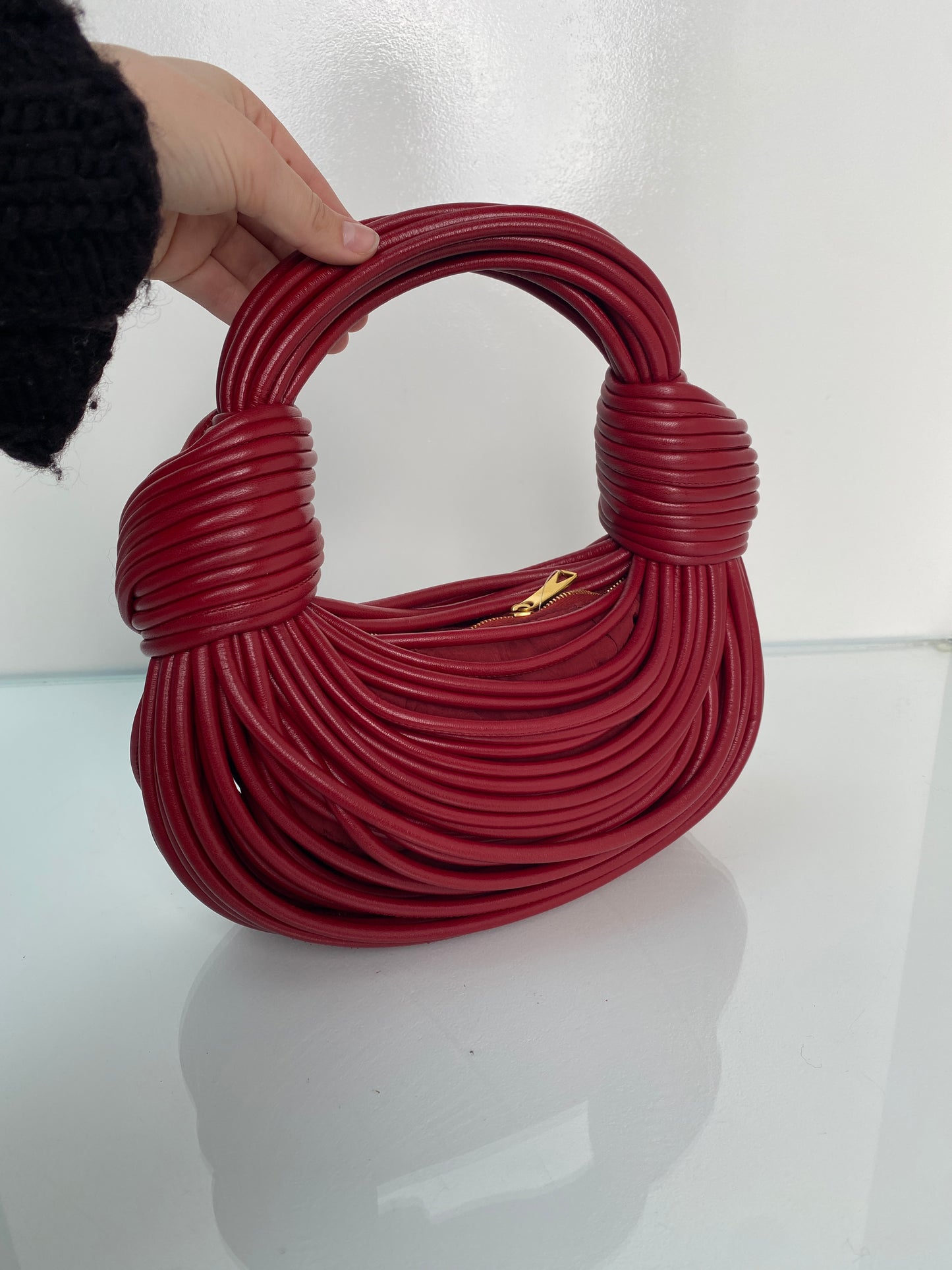 Bottega Veneta Tubular Double Knot Red Bag