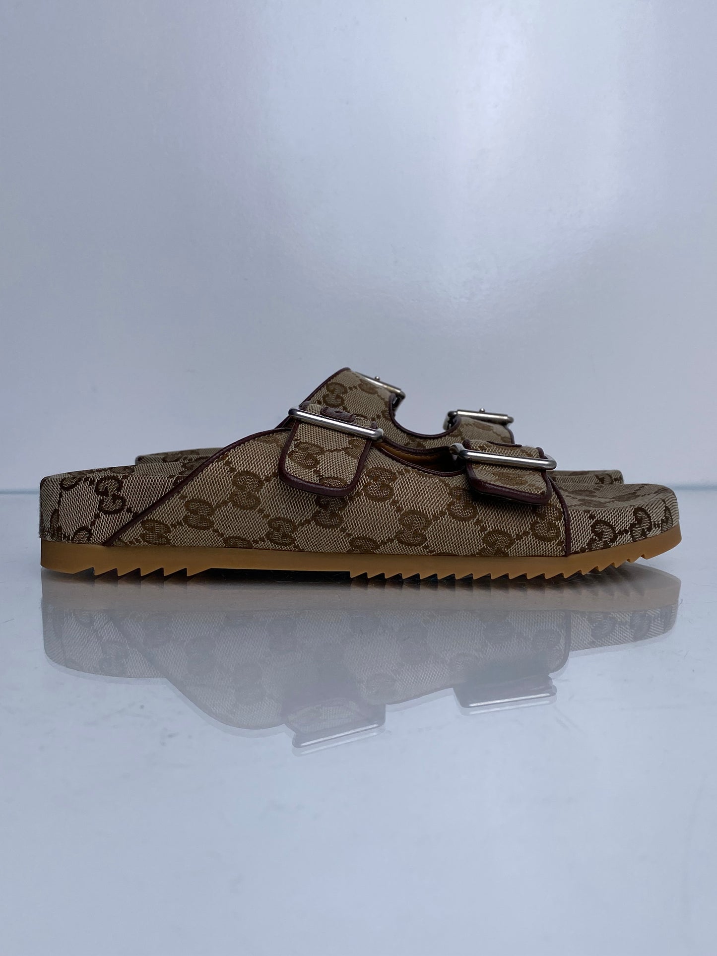 Gucci Sideline GG Canvas Slide Sandals, M7/W9.5