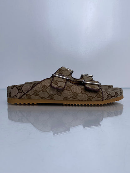Gucci Sideline GG Canvas Slide Sandals, M7/W9.5
