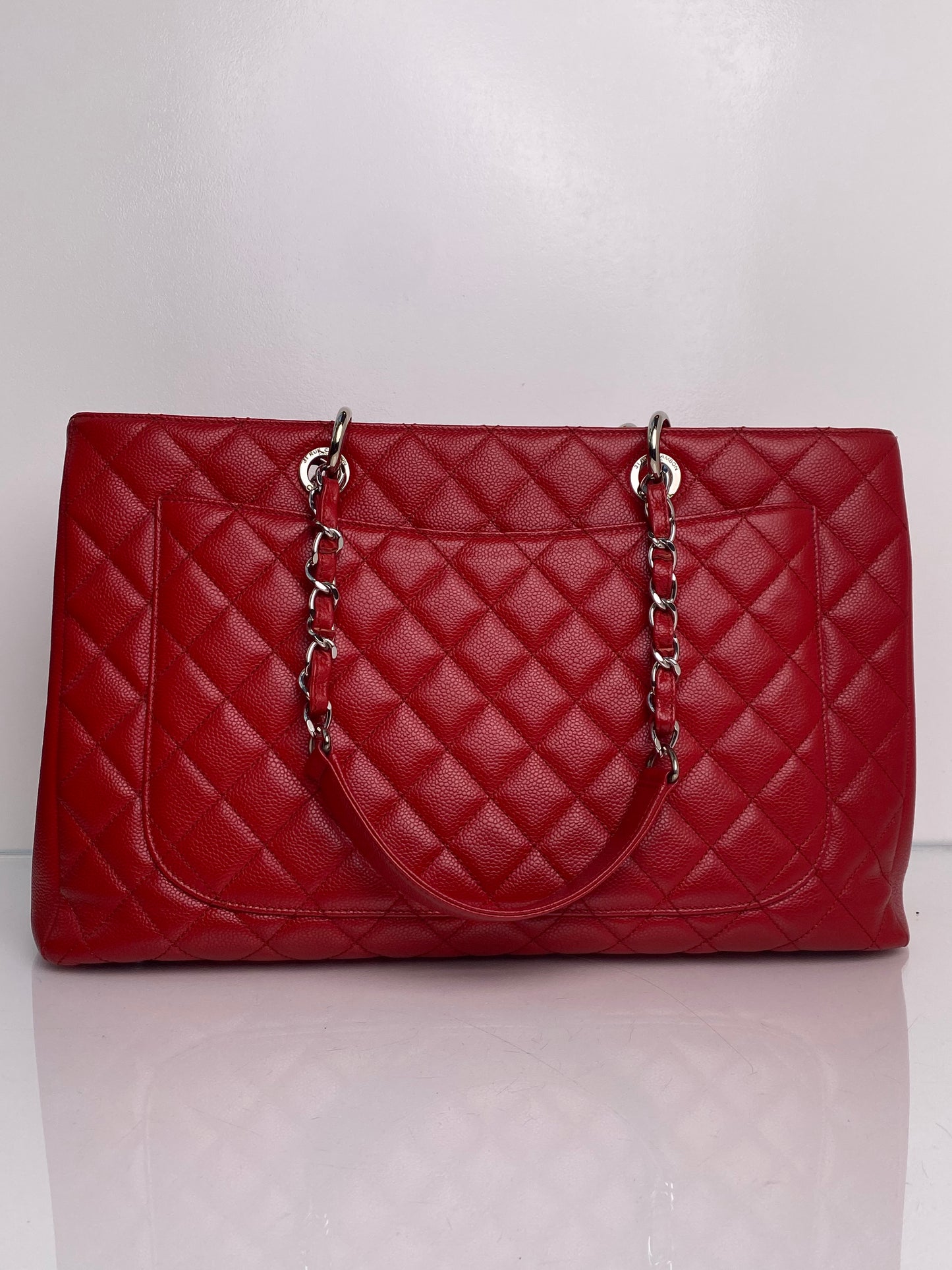 Chanel GST XL Red Caviar Tote SHW