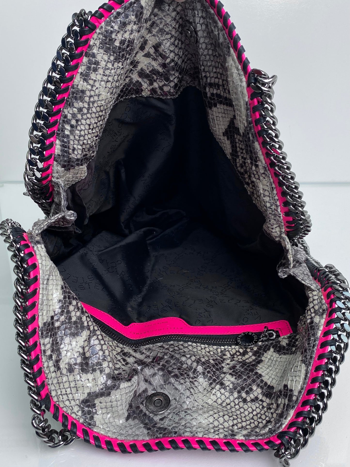 Stella McCartney Faux Python & Pink Trim Tall Fallabella Bag SHW