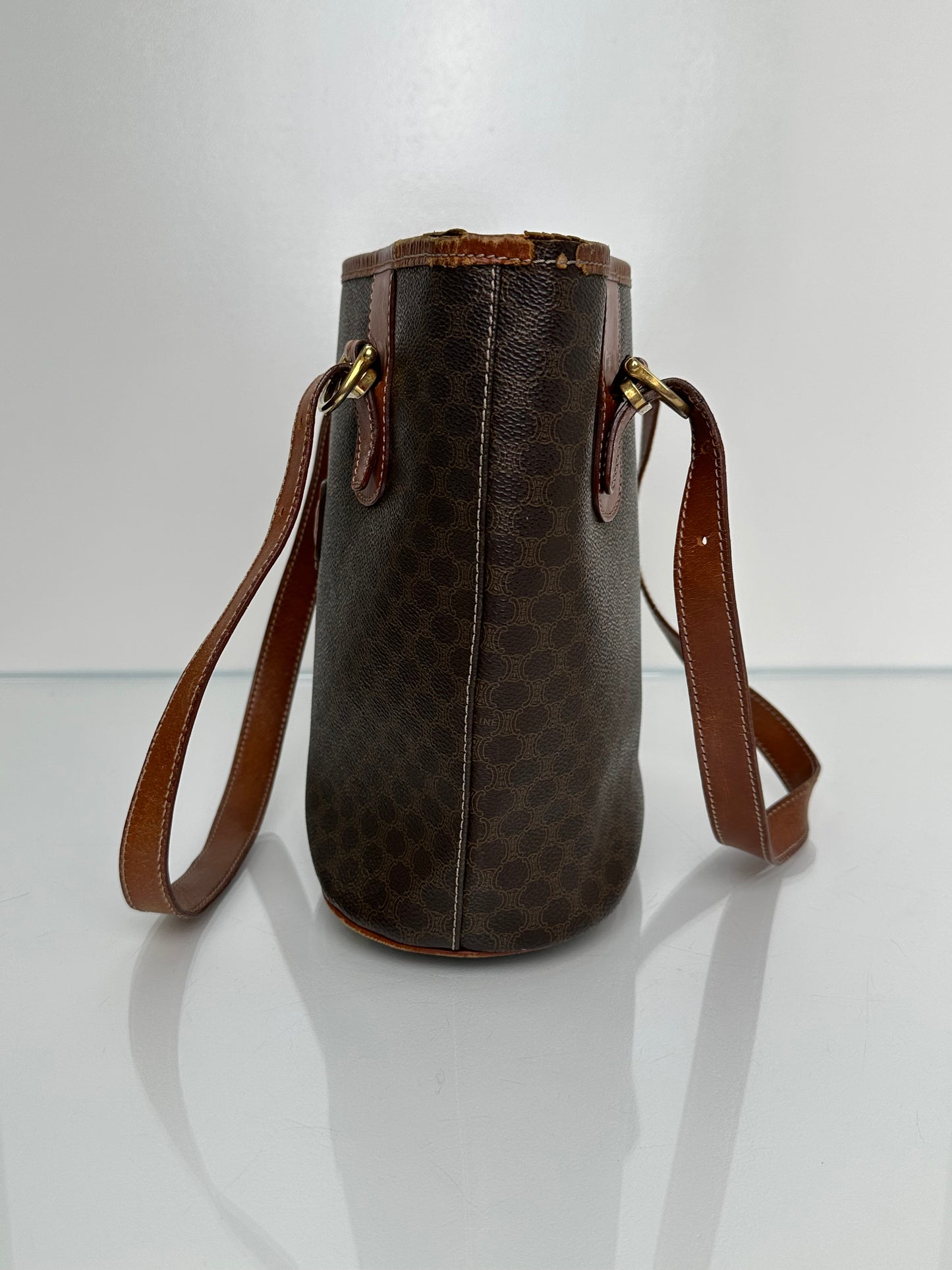 Celine Vintage Macadam Small Tote Bag GHW