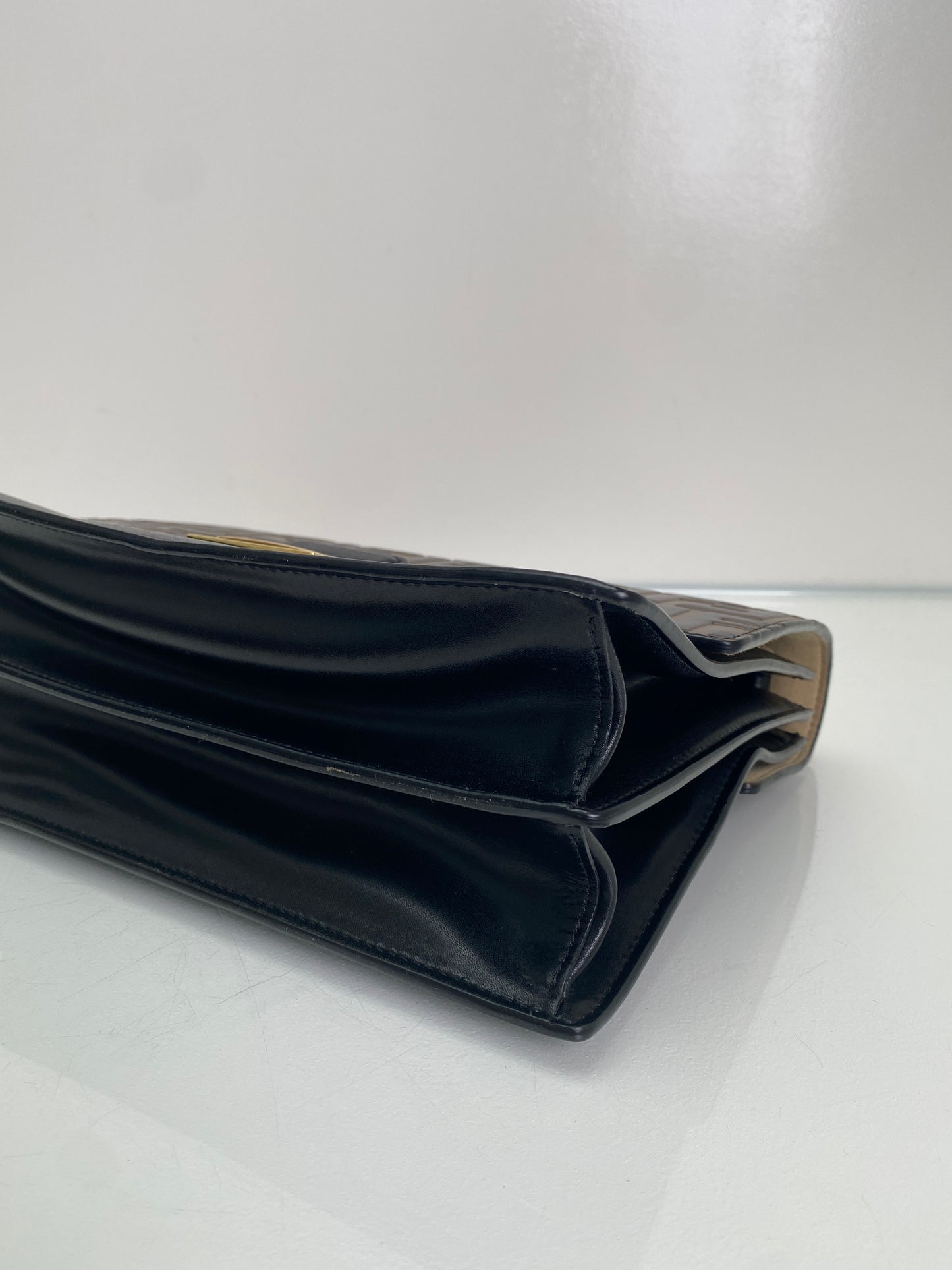 Fendi Brown & Black FF Kan U Bag GHW