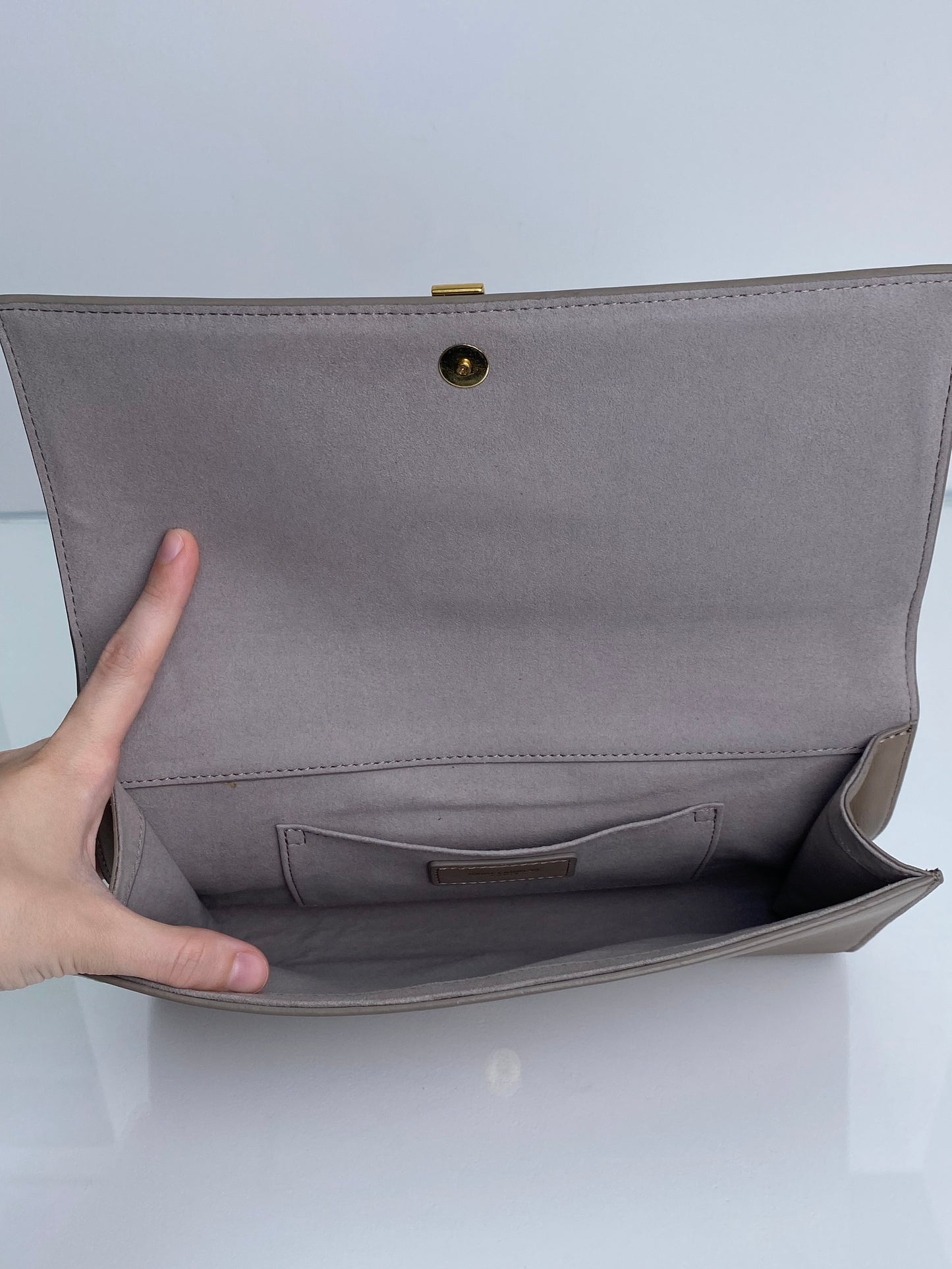 Saint Laurent Taupe Chyc Clutch GHW