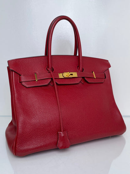 Hermes Birkin 35 Rouge Togo GHW #I