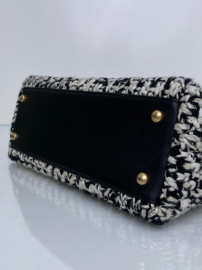 Chanel Cream & Black Crochet Coco Handle Bag GHW #25