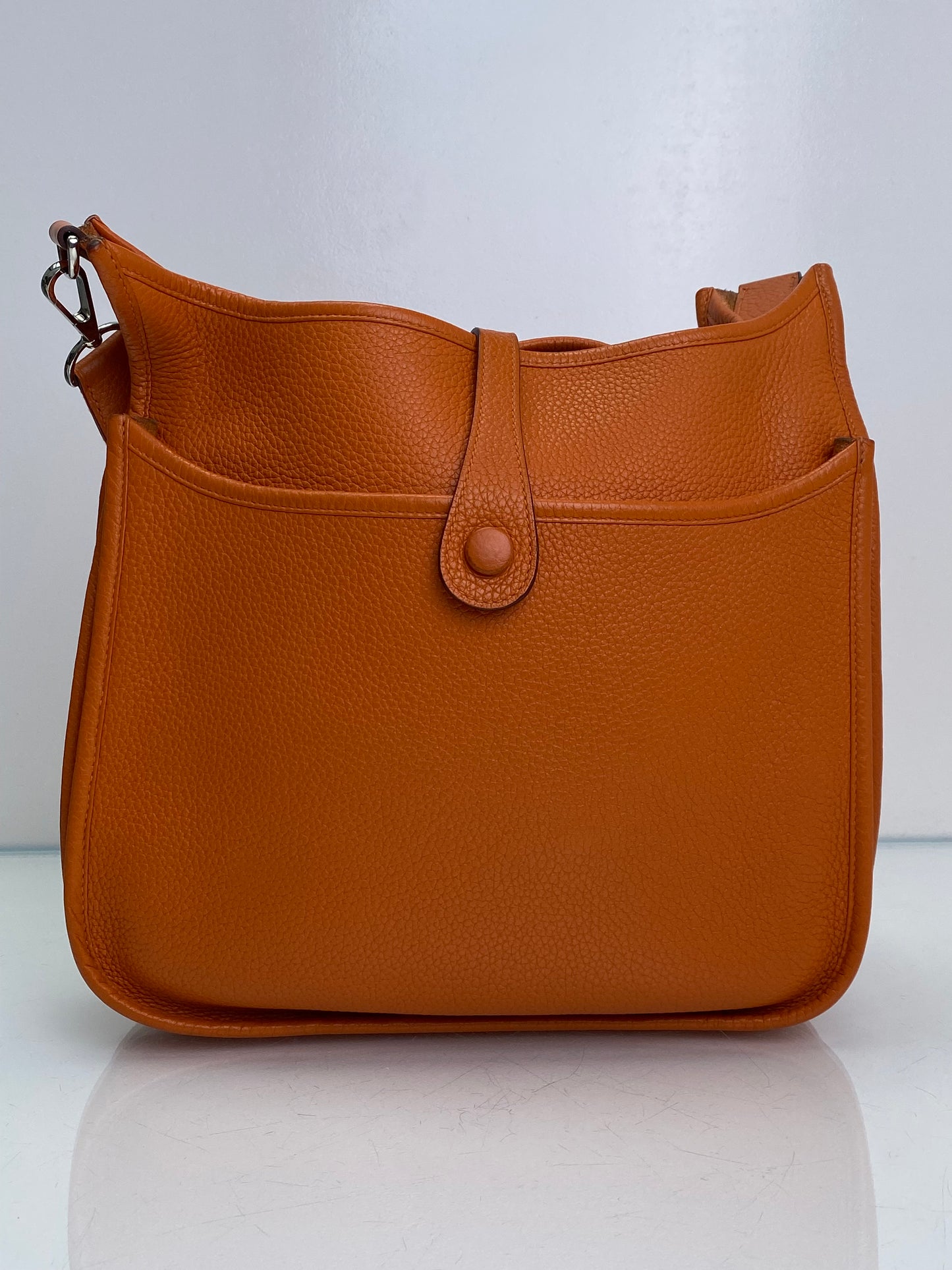 Hermes Orange Evelyne PM Clemence PHW