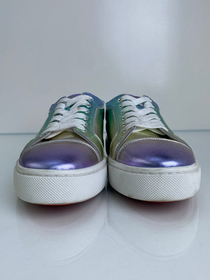 Christian Louboutin Green & Purple Metallic Vieririssima Sneakers, 39.5