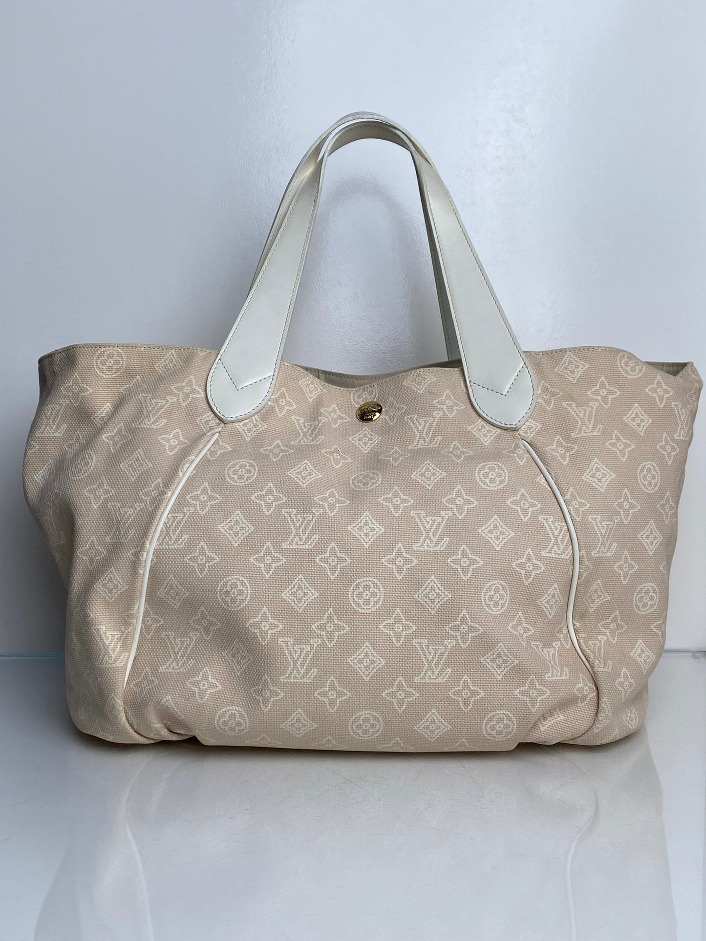 Louis Vuitton Tan & Cream Cabas Ipanema Monogram GM Tote Bag