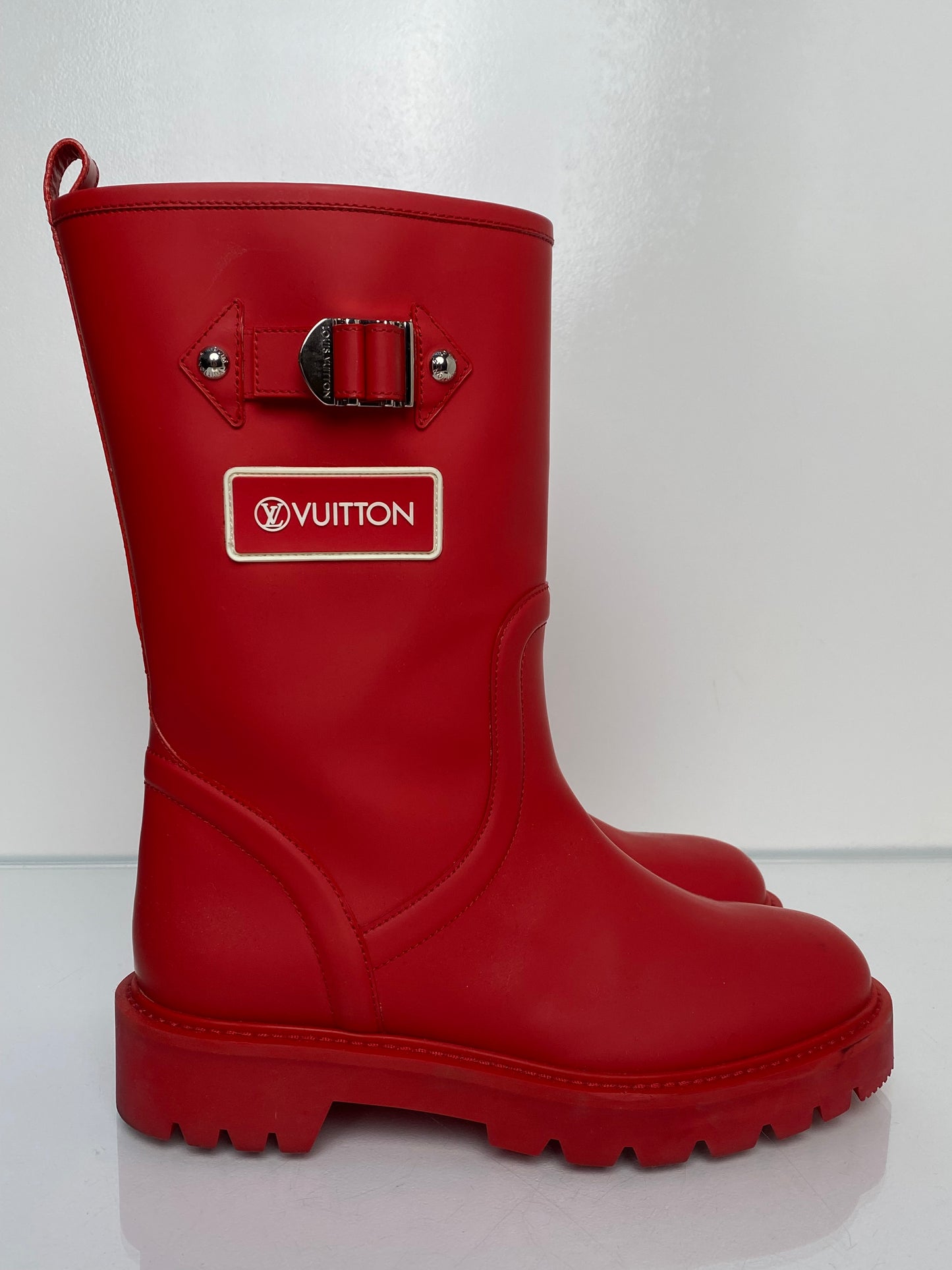 Louis Vuitton Red Rainboots, 39