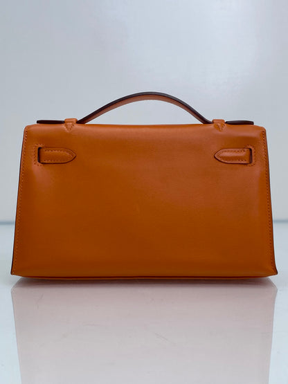 Hermes Kelly Pochette Orange Swift GHW #N